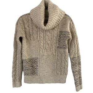 Abercrombie & Fitch Cream Cable Knit Cowl Neck Sweater